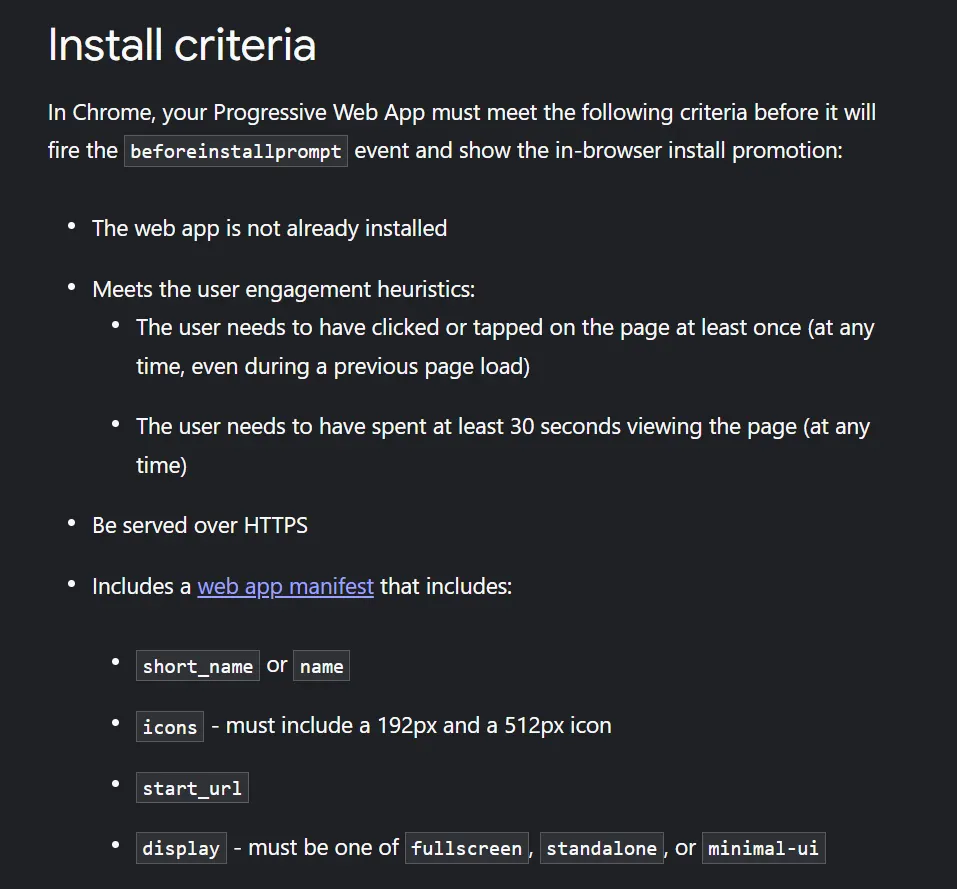 Source: https://web.dev/install-criteria/