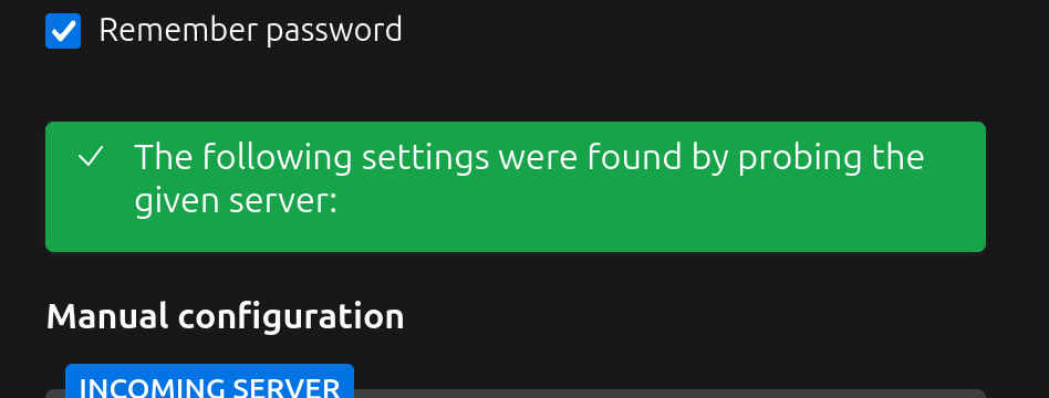 Thunderbird: Connection Succeeded