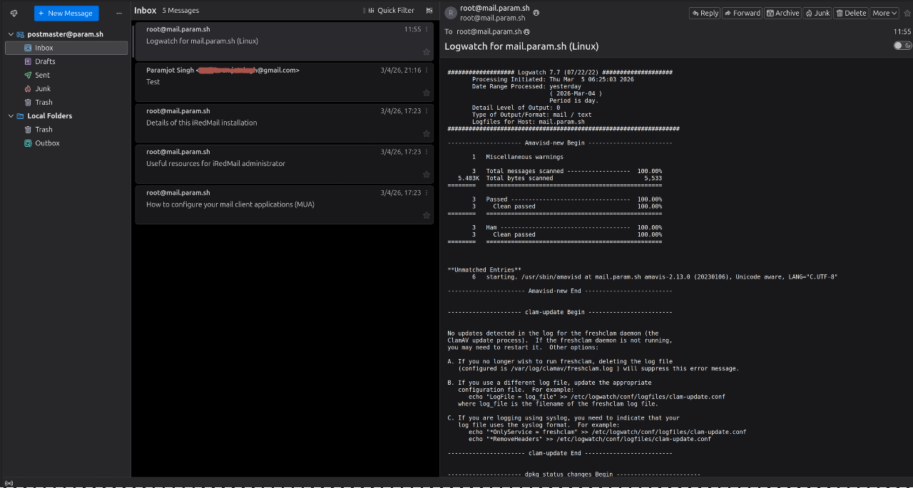 Mailbox Synced from Mail Server instance